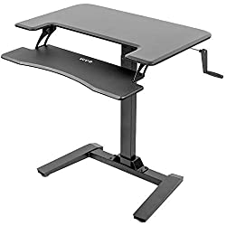 Black 2-tier adjustable standing desk