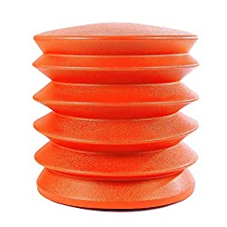 Orange ExtraErgo active seating stool against a white background