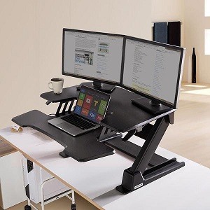 Eureka Ergonomic standing desk converter with dual monitor and laptop support