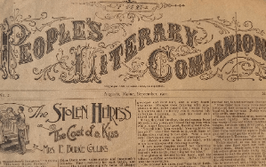 Old newspaper with the heading "People's Literary Companion"